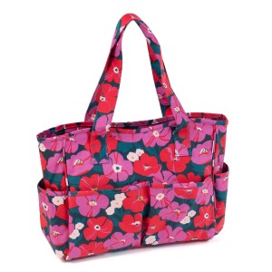 Pink and Red Floral Knitting Bag