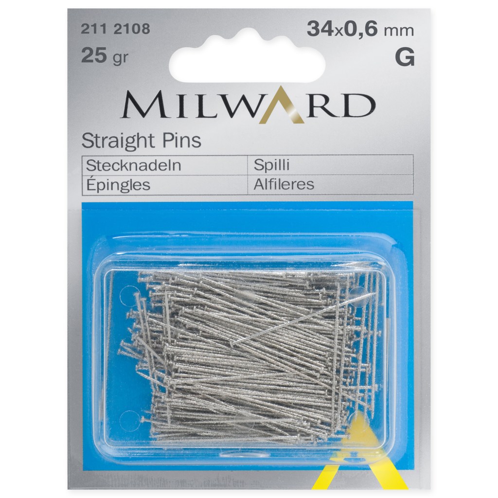 Pins: Straight: Silver: 34 x 0.60mm: 25g
