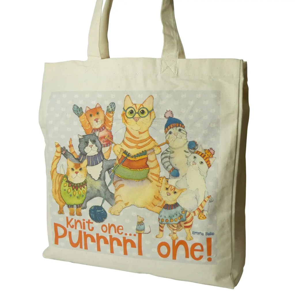 Knit One, Purrrrrl One – Cotton Canvas Bag