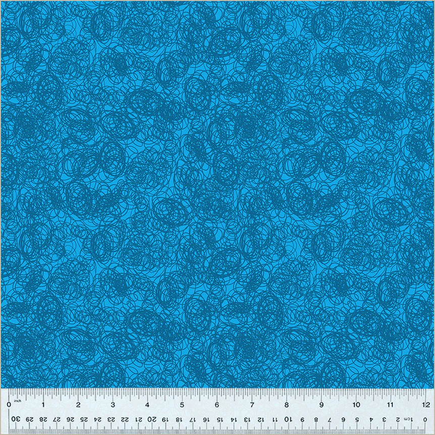 Pen Pals: Sqiggles Blue: 100% Cotton