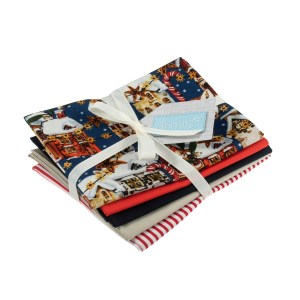 Christmas Navy Street Scene fat quarter bundle