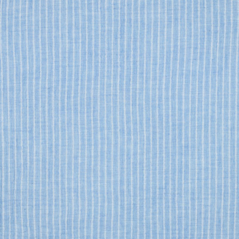 Pale Blue Stripe Yarn Stripe Double Gauze