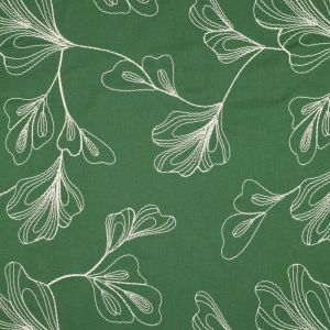 Linen Viscose: Embroidered: Green