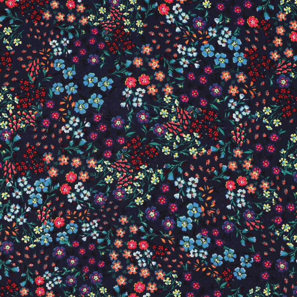 Navy Floral Radiance 100% Viscose
