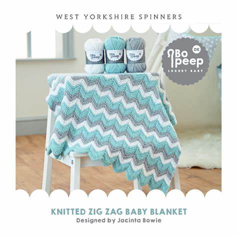 Knitted Zig Zag Blanket Bo Peep Baby Blanket Kit