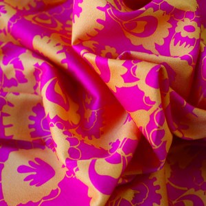 Floral Puzzle Cotton Sateen/ ORANGE