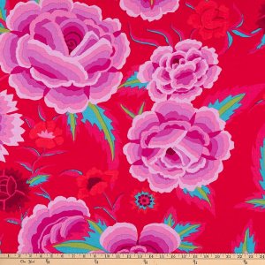 Kaffe Fassett Collective - Embroidered Shawl - Magenta: 112cm wide cotton