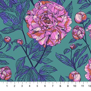 Anna Maria - Indelible - Peony - Jade - 108" Quilt Backing