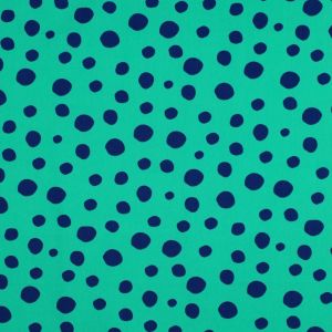 Fine Poplin Geometrics - Navy and Green