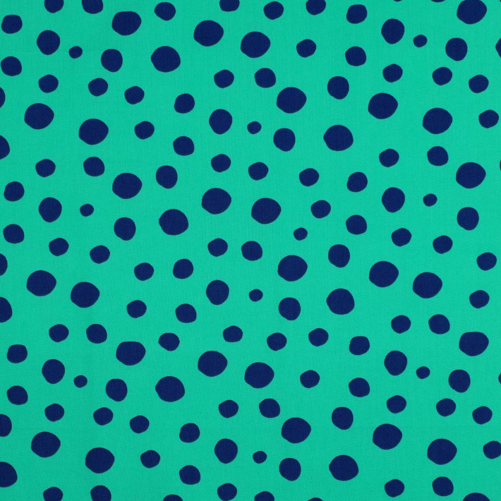 Fine Poplin Geometrics - Navy and Green