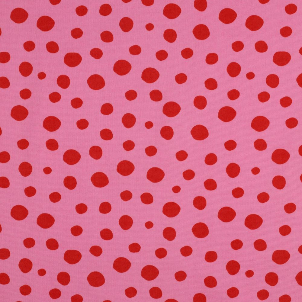 Fine Poplin Geometrics - Pink and Red