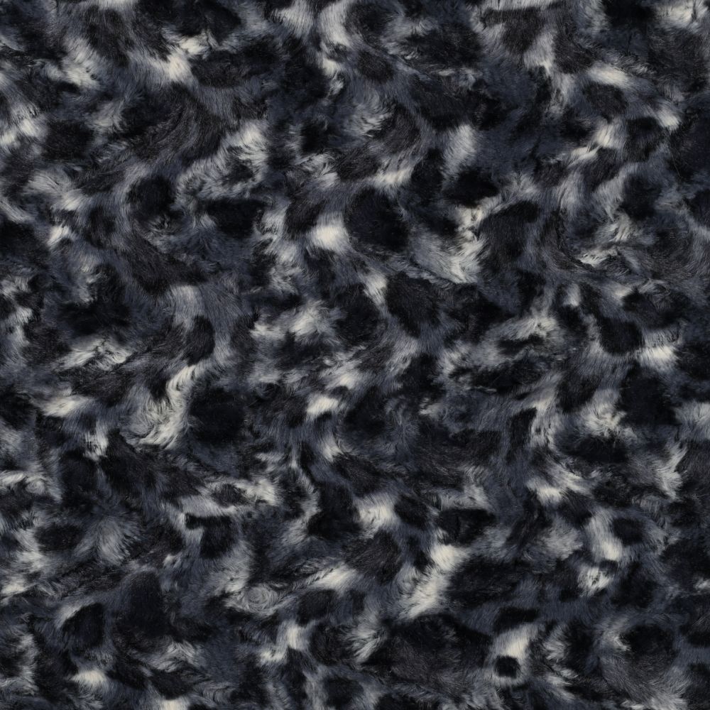 Faux Fur: Leopard: Blue Grey