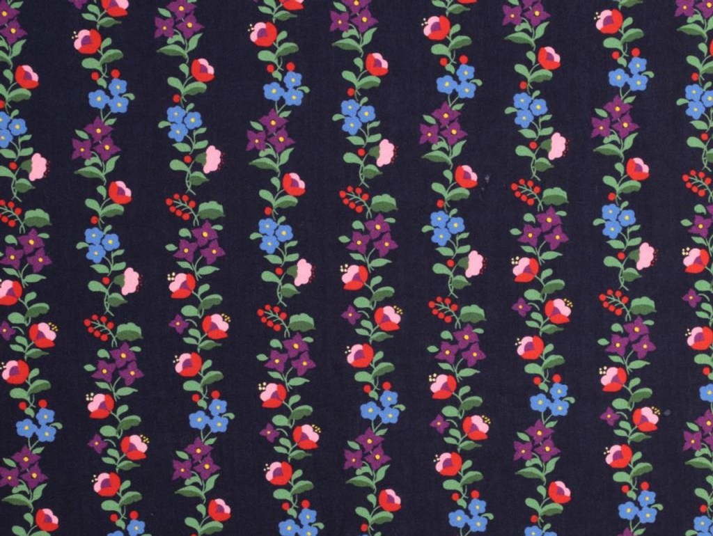 Fabric Godmother: Cotton Lawn: Roberta: Navy