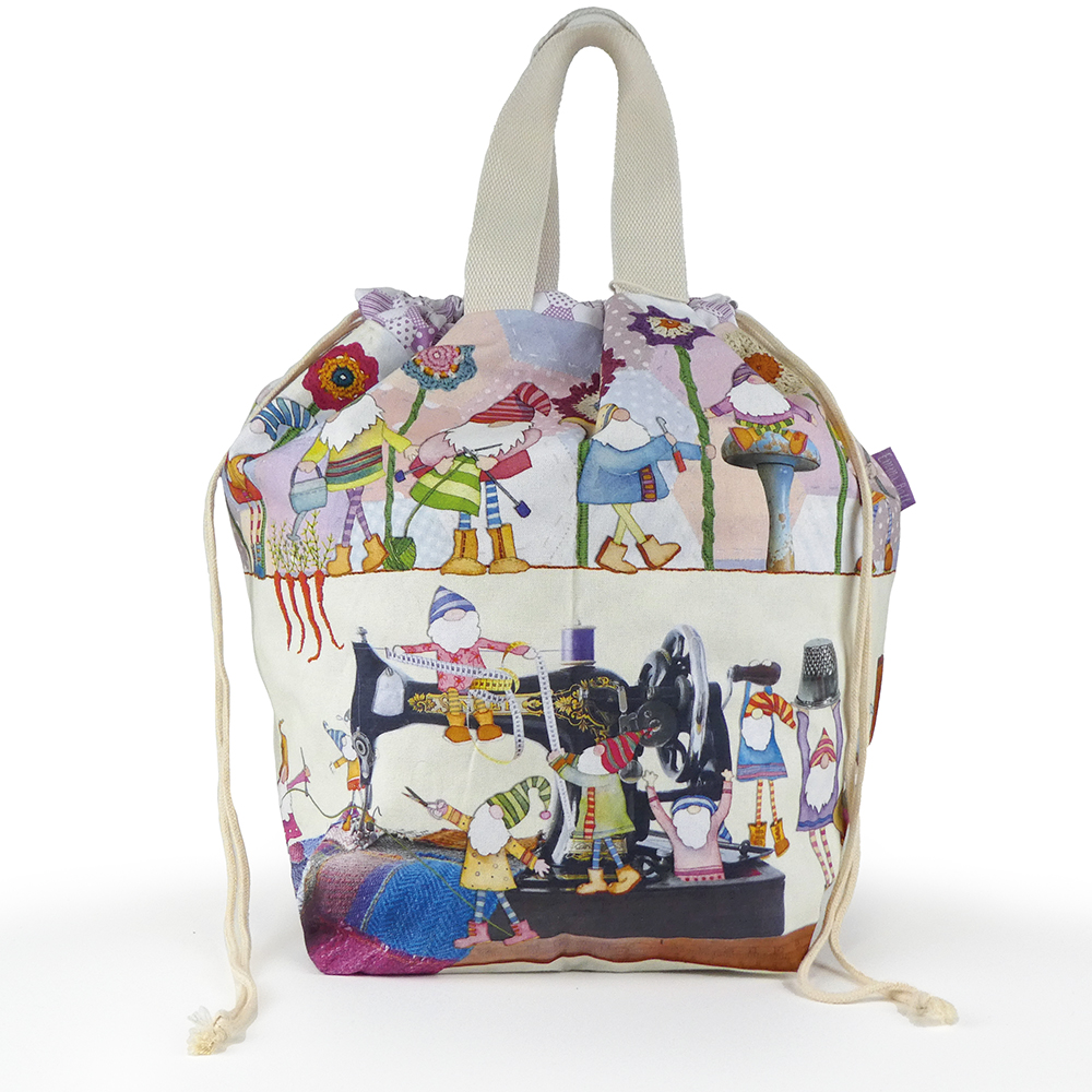 Crafting Gnomes- Large Bucket Bag