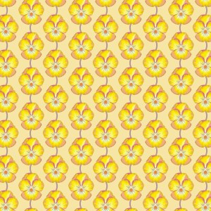 Anna Maria Textiles: Iconic: Forget Me Not Romance: Pansy Yellow