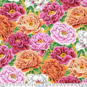 Kaffe Fassett Collective - Tibetan Peony - Warm: 112cm wide cotton