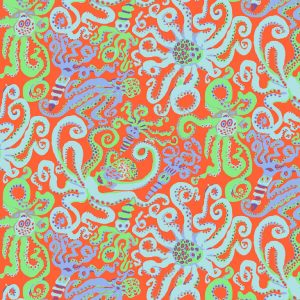 Kaffe Fassett Collective - Octopus - Orange : 112cm wide cotton