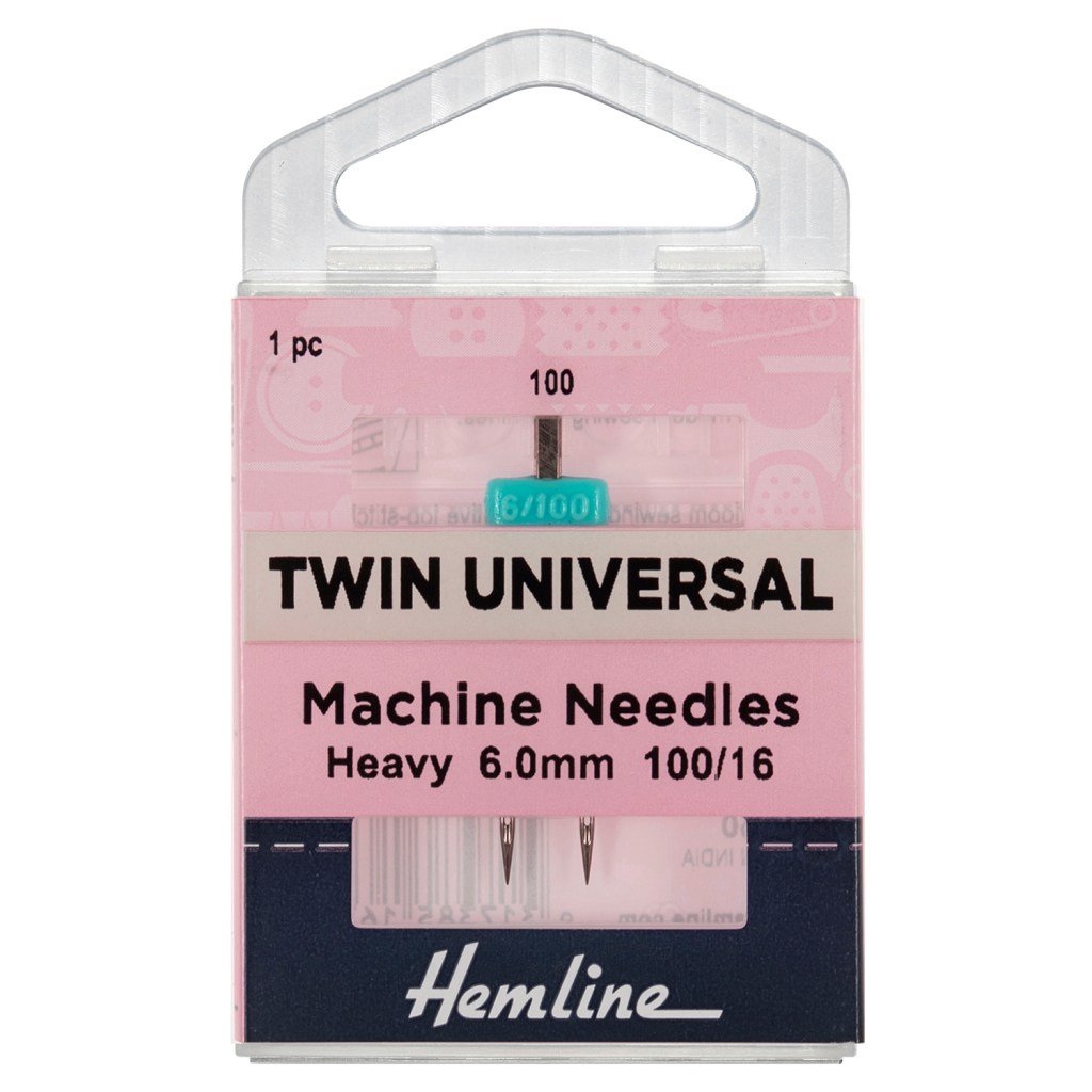 Sewing Machine Needles: Twin Universal: 100/16, 6mm: 1 Piece