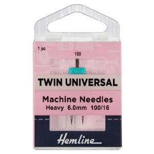 Sewing Machine Needles: Twin Universal: 100/16, 6mm: 1 Piece