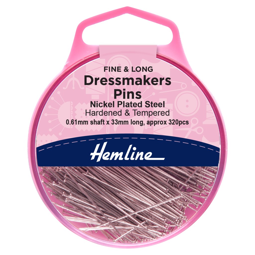 Pins: Dressmaker's: Fine: 33mm: Nickel: 320 Pieces