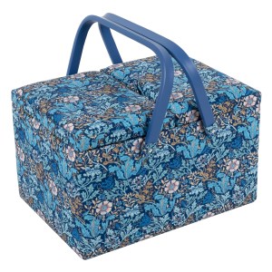 Sewing Box (L): Twin Lid: Woodblock Floral