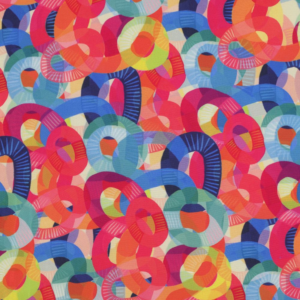 Viscose: Radiance Digital Print Geometric: Pink