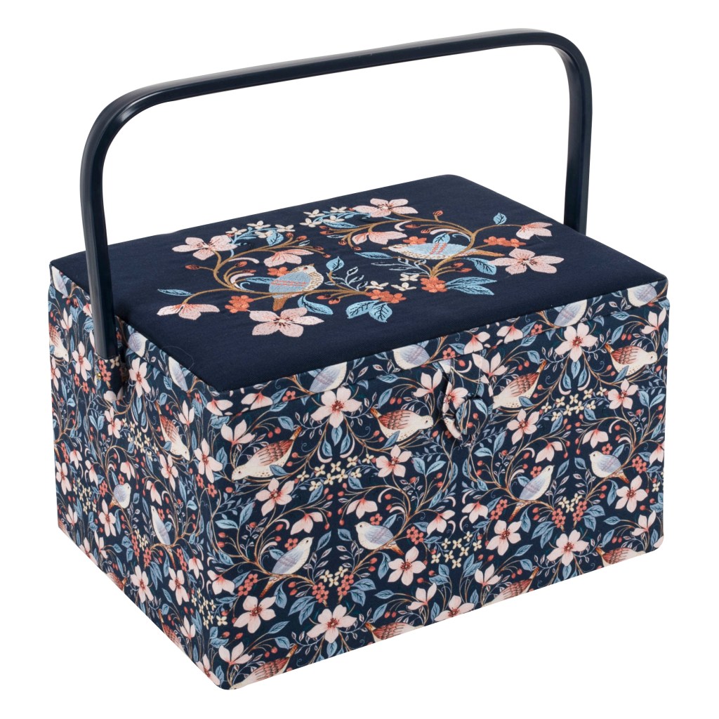 Sewing Box (L): Embroidered: Blossom Birds