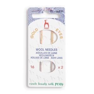 Hand Sewing Needles: Wool: Gold Eye: Size 16