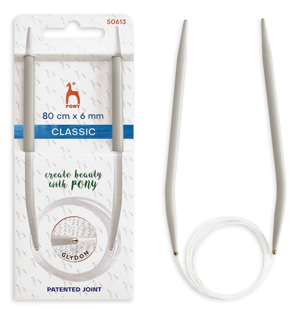 Pony Knitting Pins: Circular: Fixed: Classic: 80cm cable
