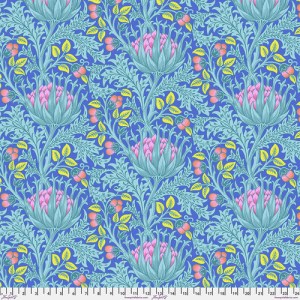 Kaffe Fassett x William Morris Collaboration  - Artichoke - Blue : 112cm wide cotton