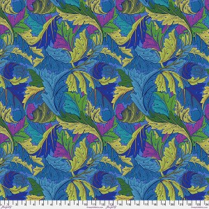 Kaffe Fassett x William Morris Collaboration - Acanthus - Cobalt : 112cm wide cotton