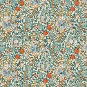 Morris & Co Golden Lily Autumn Quilt Backing