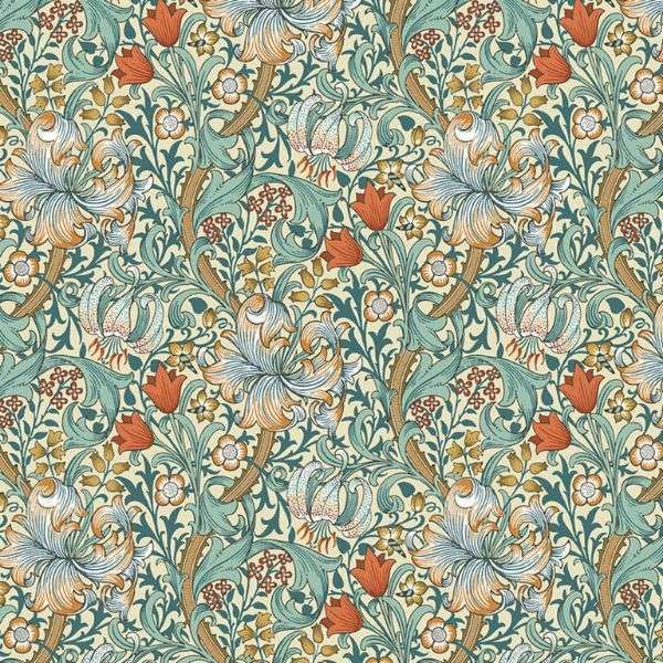 Morris & Co Golden Lily Autumn Quilt Backing