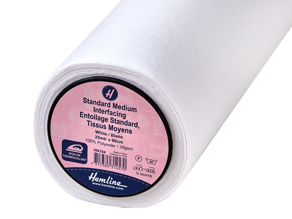 Interfacing: Medium Weight: Iron On: White (Hemline)