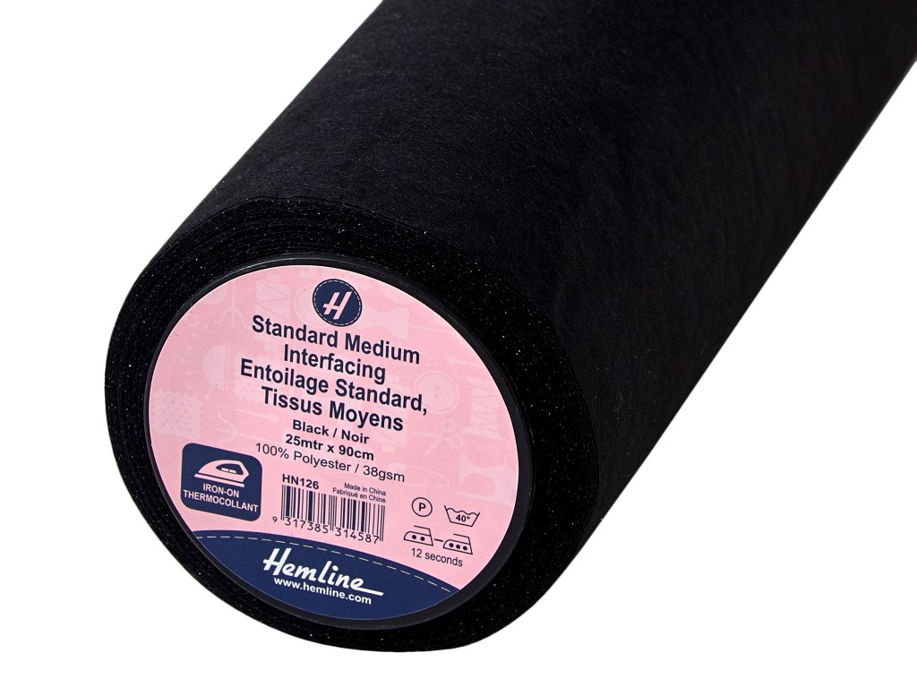 Interfacing: Medium weight:  Iron On: Black