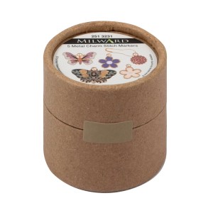 Metal Stitch Markers in Tub- 'Butterfly Garden'