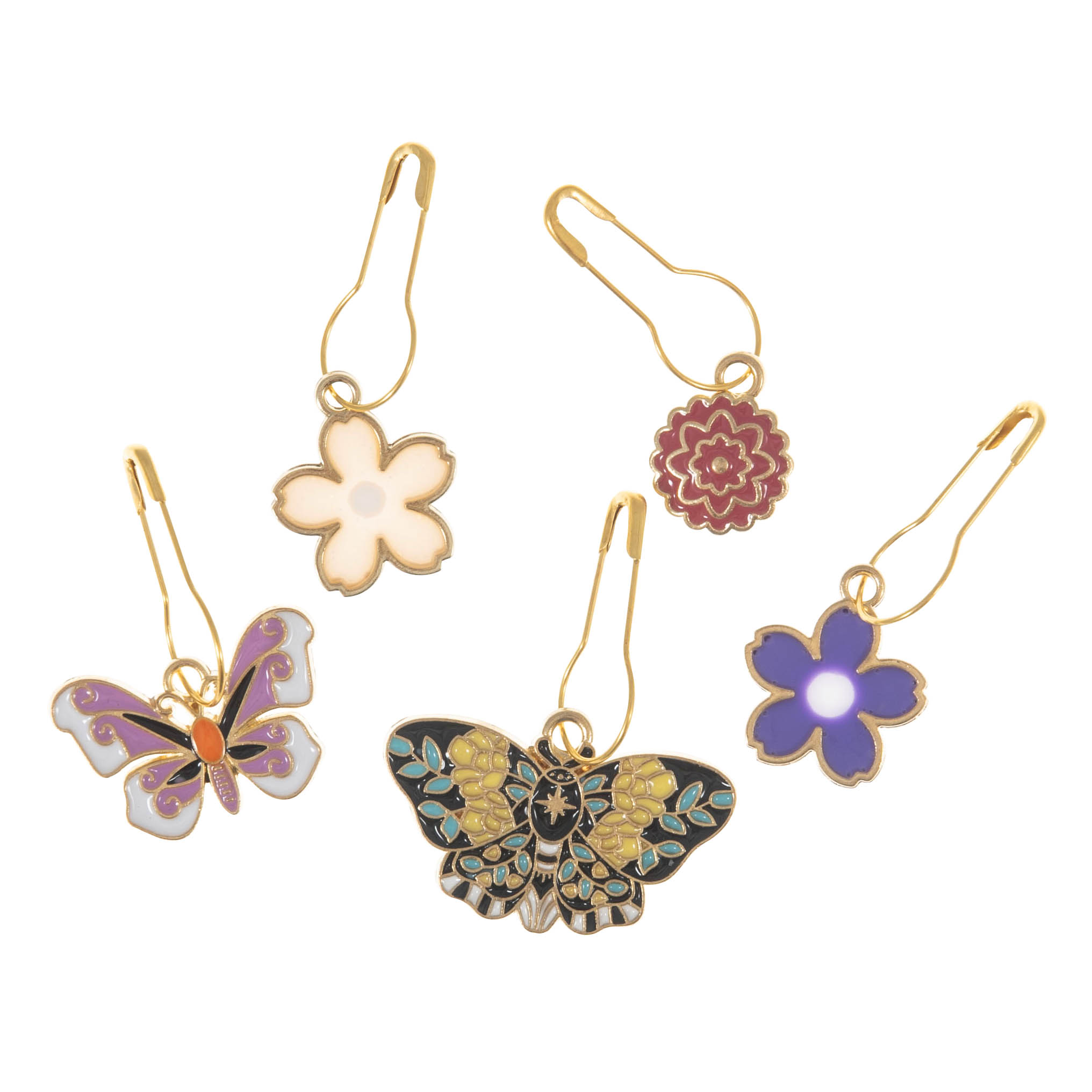Metal Stitch Markers in Tub- 'Butterfly Garden' - Image 2