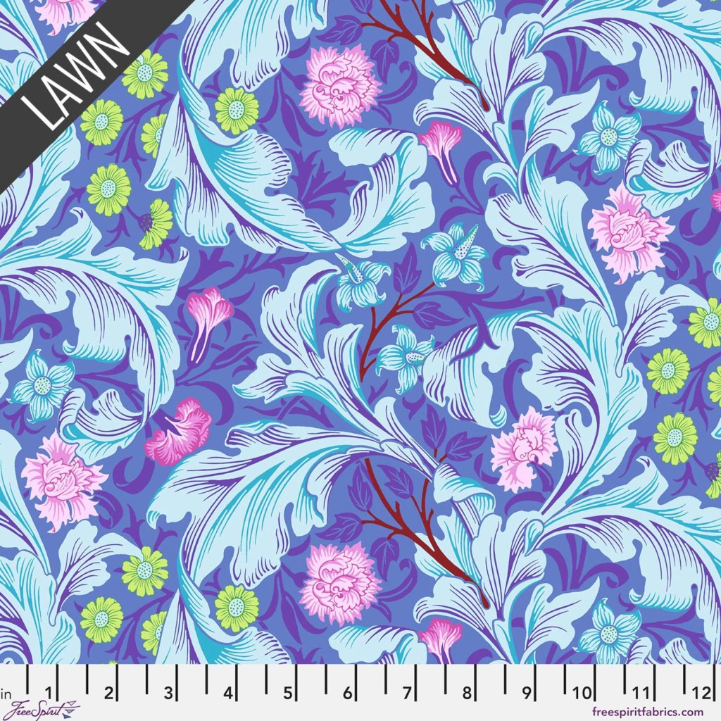 Kaffe Fassett x William Morris Collaboration - Leicester - Cobalt : Cotton Lawn