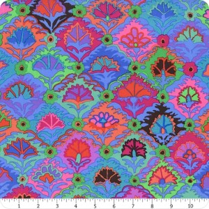 Kaffe Fassett Collective - Step Flower - Blue : 112cm wide cotton