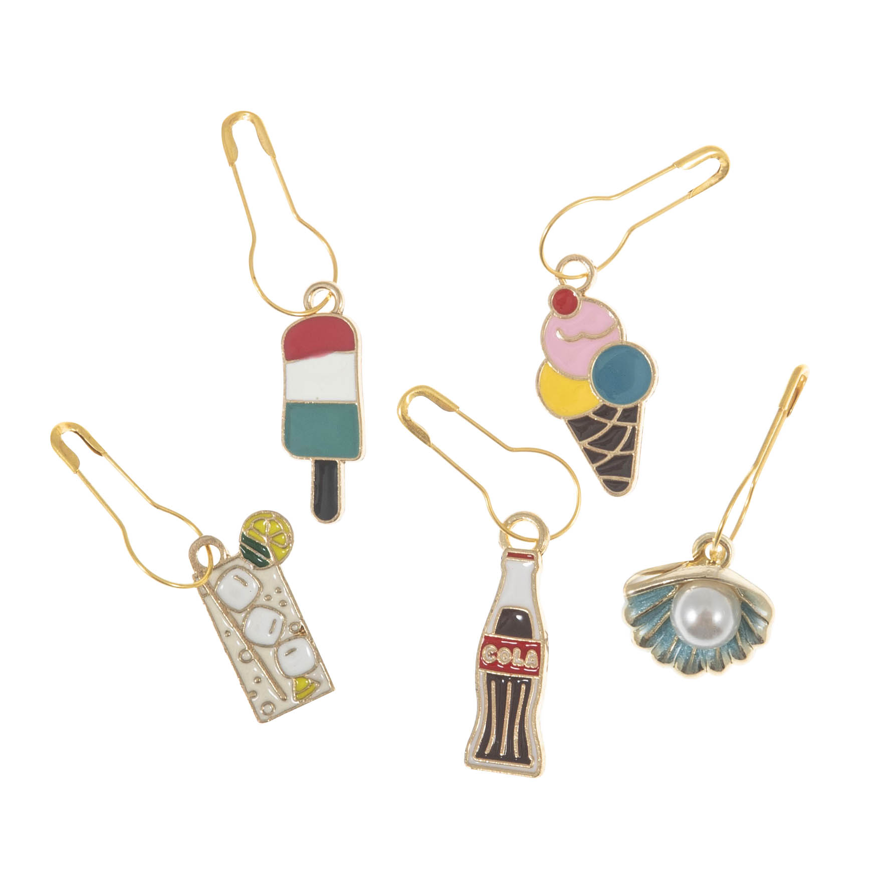 Metal Stitch Markers in Tub- 'Summer' - Image 2