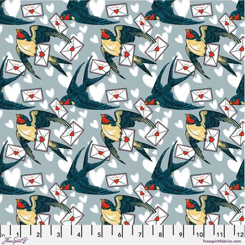 Air Mail: Love Letters Collection: By Rachel Hauer: 100% Cotton: 110cm Wide