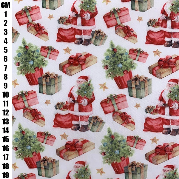 Christmas Polycotton Prints: Traditional Santa: TCP968